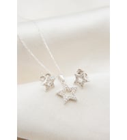 Elika Silver Kadın Yıldız Model 925 Ayar Gümüş Set