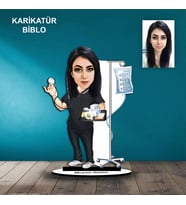 KİŞİYE ÖZEL KADIN HEMŞİRE TASARIMLI KARİKATÜR BİBLO B94