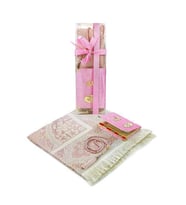 İsim Baskılı Kadife Kaplı Yasin Seccade Tesbih Kutulu Set Pembe (Karışık)