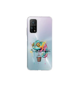 Xiaomi Mi 10t Pro 5g ile Uyumlu Splash Bukalemun Tasarımlı Şeffaf Silikon Kılıf