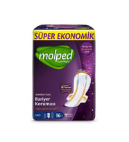 Molped Süper Night 3D Bariyerli Süper Ekonomik Ped 16'lı