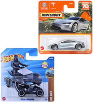 2 Araç Tesla Set - Hot Wheels Tesla Cyberquad & Matchbox Tesla Roadster (1/64)