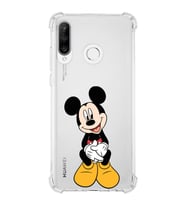 Huawei P30 Lite  Köşe Korumalı Antişok Kapak Mickey Mouse Tasarımlı Şeffaf  Kılıf
