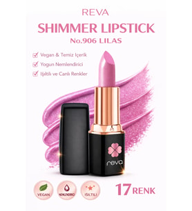 Shimmer Lipstick Lilas No:906 Işıltılı Parlak Vegan Temiz Ruj
