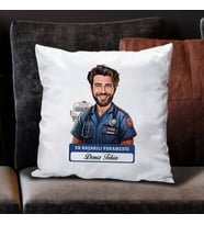 Kişiye Özel Hediye Karikatürlü En Başarılı Erkek Paramedik Yastık