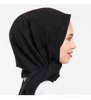 JAKAR Desen Jakarlı Modal Seri Şal Eşarp Askısı ile Birlikte 75x200 cm Siyah-75x