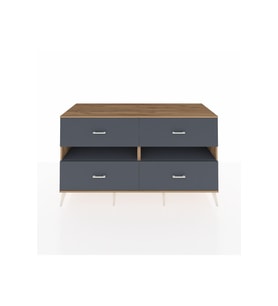 Kronos Konsol 2 Raflı 4 Çekmeceli  176x59x99 Çam-Antrasit