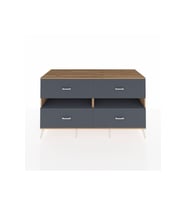 Kronos Konsol 2 Raflı 4 Çekmeceli  176x59x99 Çam-Antrasit