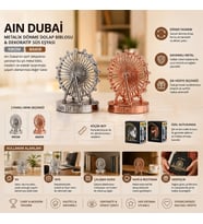 Küçük Boy Metalik Dönme Dolap Biblosu - Ain Dubai Figürü - Dekoratif Süs Eşyası
