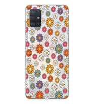 Samsung Galaxy A71 Uyumlu Çiçek Desenli Şeffaf Telefon Kılıfı
