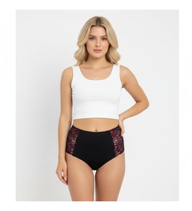 Kadın Önü Saten Dantelli Yüksek Bel Slip Külot BB2062
