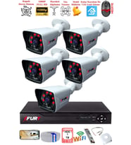FURY 5 Kameralı 2MP Full HD Görüntü 6 Atom Led Gece Görüşlü Dış Mekan Güvenlik Kamerası Seti 1TB