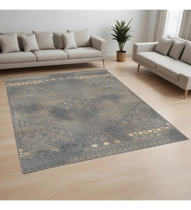 Eliana Home Dijital Baskı Yıkanabilir Kaymaz Taban Salon Halısı Ve Yolluk LN019-FNL273 (Gri)