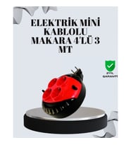 Mey İthalat® 3 Metre Uzatma Kablolu 4 Prizli Makara Kırmızı