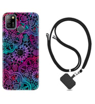 INFINIX Smart 4 5 6 Zero 8 S5 Pro Kılıf Boyun Askılı Silikon Colurful Mandala 1667