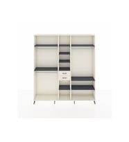 Arges Dolap 10 Raflı 2 Çekmeceli 3 Askılı 220x30x243 Aytaşı-Antrasit/Aytaşı