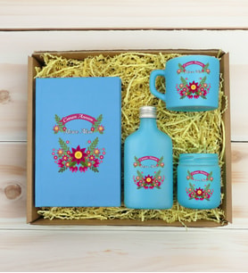 BK Gift Kişiye Özel İsimli DTF Anne Temalı Turkuaz Defter & Kahve Fincanı & Kolonya & Mum Hediye Seti-6, Anneye Hediye, Anneler Günü Hediyesi