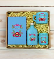 BK Gift Kişiye Özel İsimli DTF Anne Temalı Turkuaz Defter & Kahve Fincanı & Kolonya & Mum Hediye Seti-6, Anneye Hediye, Anneler Günü Hediyesi