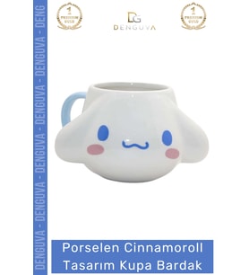 #Bardak Porselen Cinnamoroll Desenli Mat Şık Dayanıklı Kaliteli Tasarım Kupa Bardak 9*13 Cm