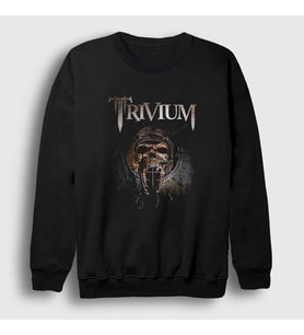 Presmono Unisex Siyah Skull Trivium Sweatshirt 179707tt