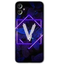 Galaxy A05 Kılıf HD Desen Baskılı Kılıf - Dark Neon Yaprak V Harfi