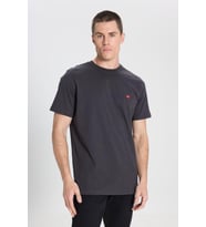 Small Logo Bisiklet Yaka T-shirt Faded Black