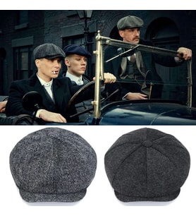 2 adet  Ingiliz Kasket Dökümlü  Standart Kışlık Yün Peaky Blinders Kasket  Arkası Lastikli