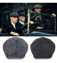 2 adet  Ingiliz Kasket Dökümlü  Standart Kışlık Yün Peaky Blinders Kasket  Arkası Lastikli