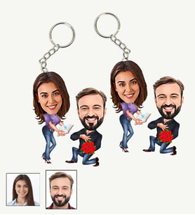 Kişiye Özel Sevgili Tasarımlı Karikatür 2 Adet Anahtarlık 24