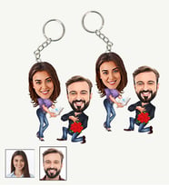 Kişiye Özel Sevgili Tasarımlı Karikatür 2 Adet Anahtarlık 24