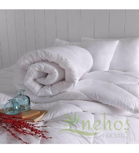 Çift Kişilik Antibakteriyel Mikrofiber Saten Beyaz Yorgan