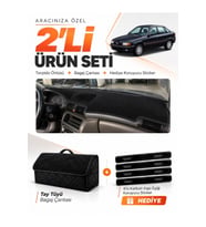 e-biz OPEL ASTRA F AİRBAGLİ (1991-1998) Uyumlu Torpido Örtüsü + Tay Tüyü Çanta - Siyah - OP001