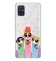 Samsung Galaxy A51 Uyumlu Powerpuff Girls Desenli Şeffaf Telefon Kılıfı