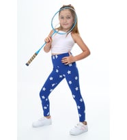 Toontoy Kız Çocuk Çiçek Baskılı Tayt (Saks)