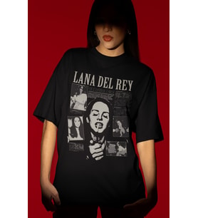 Tasarım Lana Del Rey Şarkıcı Baskılı Unisex Oversize Tişört