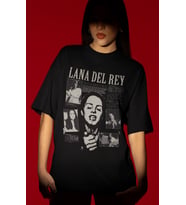 Tasarım Lana Del Rey Şarkıcı Baskılı Unisex Oversize Tişört