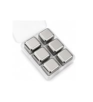 Kişiye Özel Paslanmaz Çelik Viski Taşı 6'Lı Set - 9,5x6,2cm
