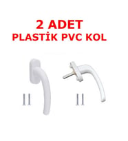 2 Adet Beyaz Plastik PVC Pimapen Pencere Kolu