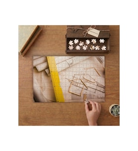 Proje - Mimari - Hesap - Şema Tasarımı 240 parça Ahşap Puzzle Ahşap Kutuda MP11229
