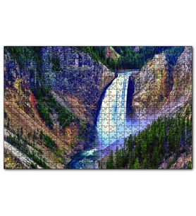 Cakapuzzle  Doğa Dağlarda Şelale Manzara  Puzzle Yapboz MDF (Ahşap) (120 Parça)