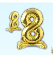 8 Rakam Ayaklı Folyo Balon, 65 cm - Altın (STD)