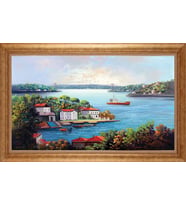 EV İŞYERİ OFİS İÇİN ALTIN ÇERÇEVELİ PASPARTULU TABLO S584