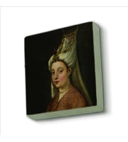Hürrem Sultan (Portre çizim) Baskılı Doğaltaş  Magnet(KRT-094)Buzdolabı Süsü