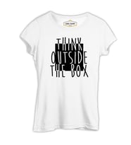 Think Outside the Box Beyaz Kadın Tshirt