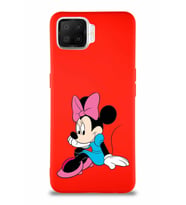 Oppo A73 Soft Premier Kapak Minnie Mouse-E Tasarımlı Silikon Kılıf - Kırmızı (Şeffaf)