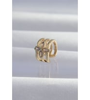 Pirinç Gold Renk Yonca Earcuff Küpe 5886 - HPSBYI9394-6218