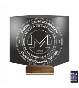 Luvivia Crypto Monero Coin 3D Lamba - Masa Gece Lambası
