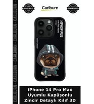iPhone 14 Pro Max Uyumlu Kapüşonlu Zincir Detaylı Kılıf 3D Telefon Koruyucu Kombin Tarz