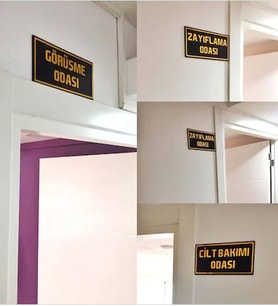 BÜRO OFİS APARTMAN PLEKSİ KABARTMA KAPI İSİMLİĞİ - GOLD -