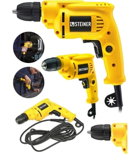 Steiner Alman 1400 Watt 10 Mm Professional Bakır Sargılı Kablolu Darbesiz Vidalama Matkap Sarı